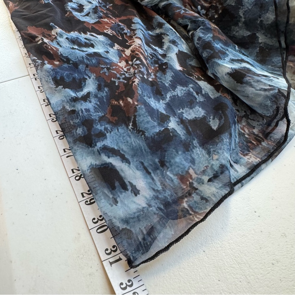 Dark Cottagecore Sheer Floral Flutter Sleeve Tunic Whimsical Flowy Top 3XL - Picture 8 of 11